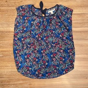 Blue floral blouse